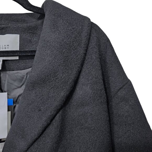 Derek Lam 10 Crosby 2 Button Wool Alpaca Relaxed Coat New Women's Black Size L - Picture 6 of 15